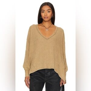 Free People Tan Long Sleeve Top
